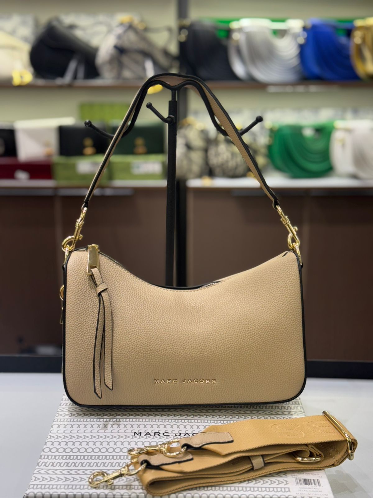 MARC JACOBS Drifter Small Convertible Shoulder Bag – Premium Quality (Beige)