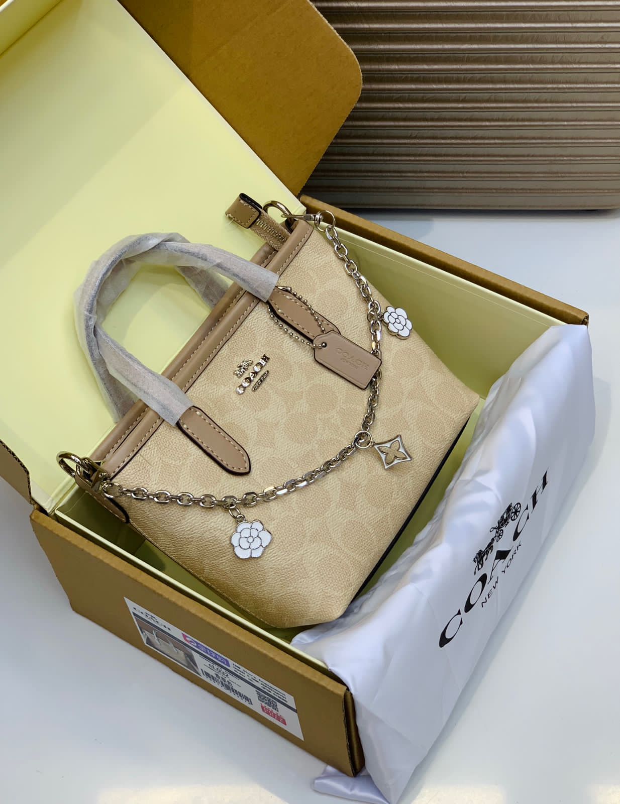 C-O-A-C-H City Mini Women Bag – New Design Official Model (Cream Beige)