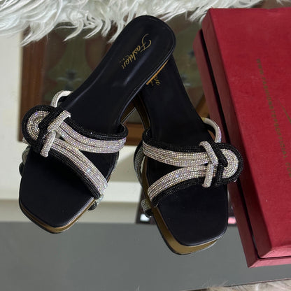 Fashion Steps Flats – Stylish Women Footwear (Black/Silver)