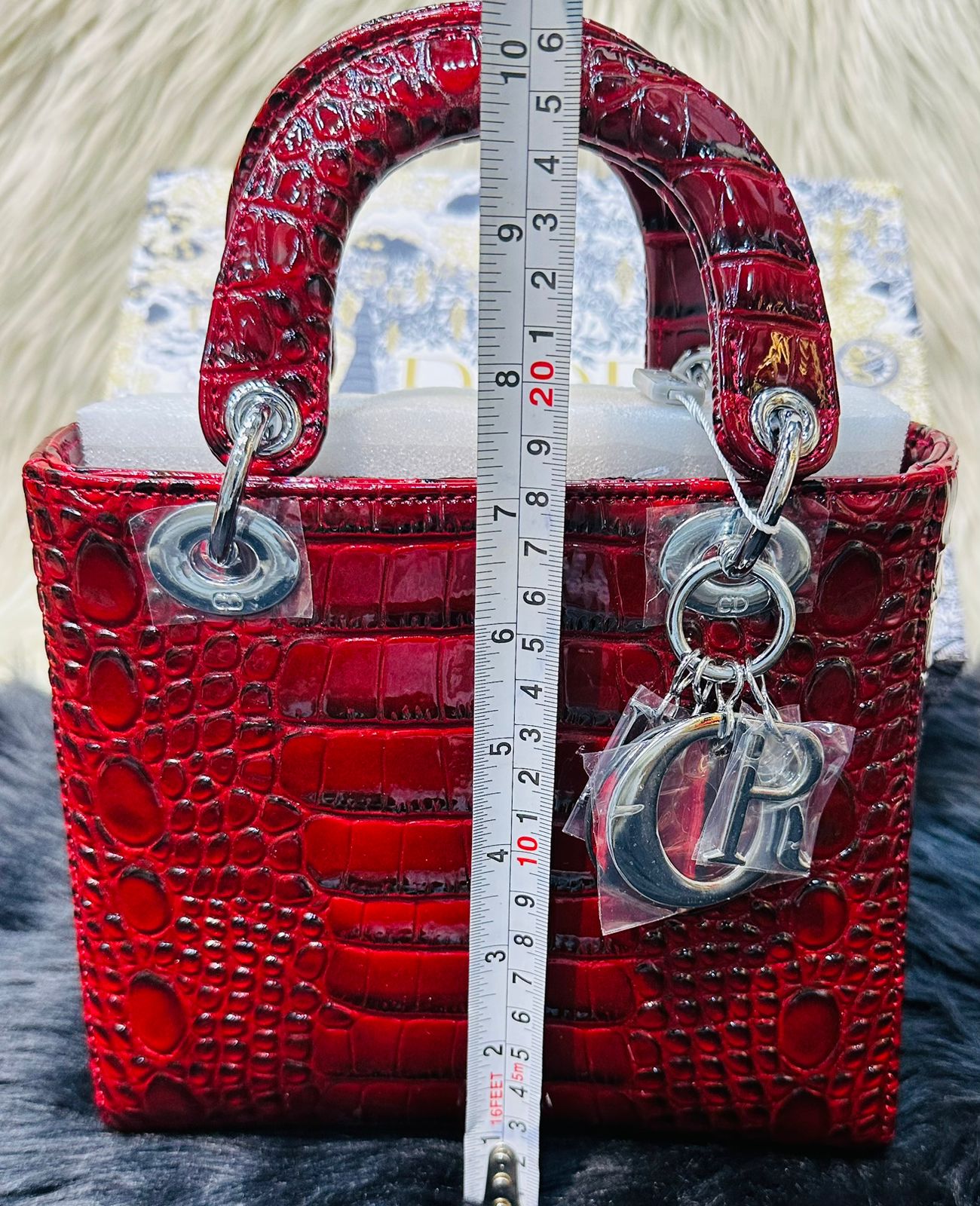 DIOR Lady – Signature Elegance in Hand (Red)