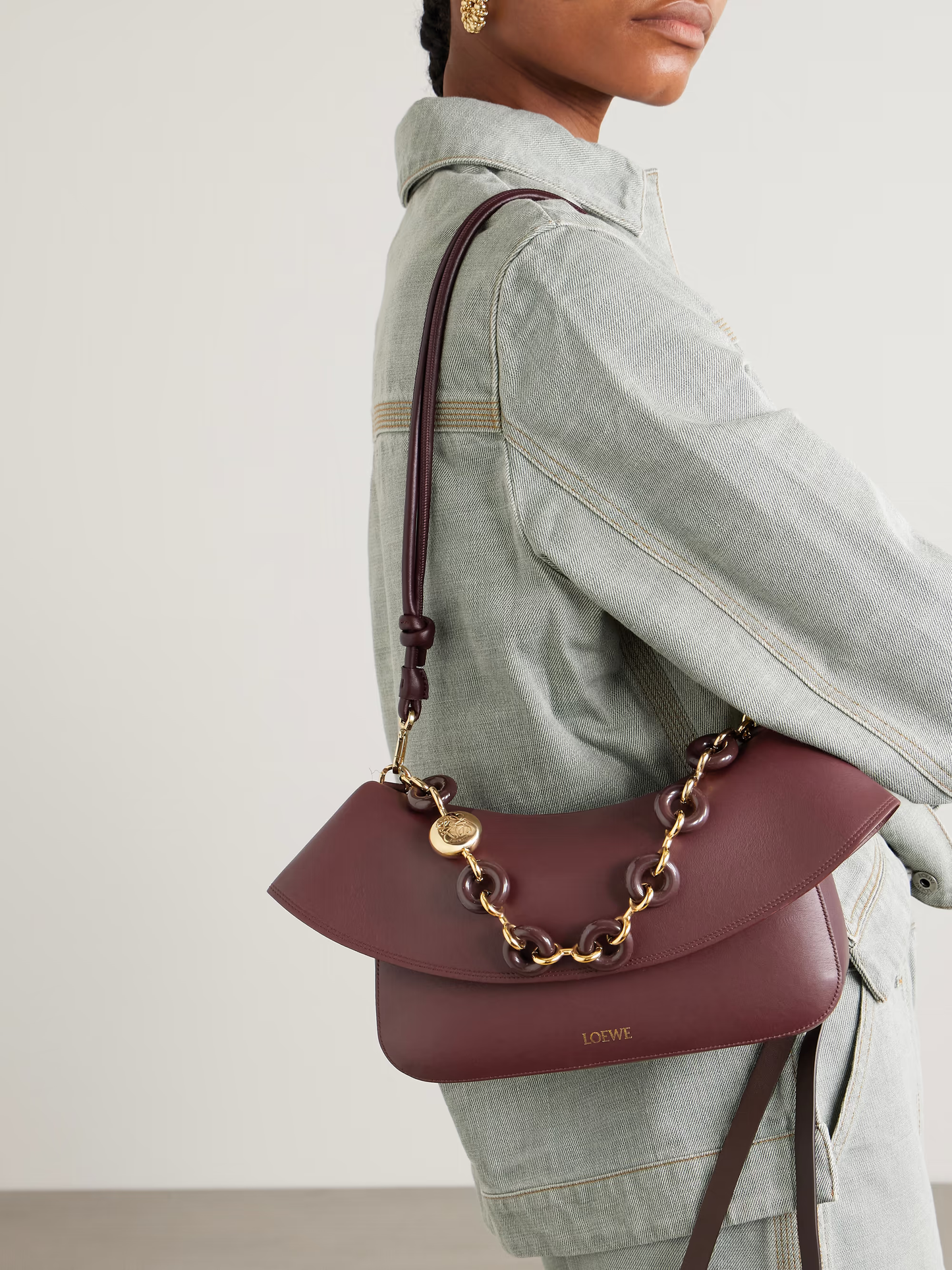 L-O-E-W-E Ola Medium Shoulder Women Bag – Modern Luxe Edition (Maroon)