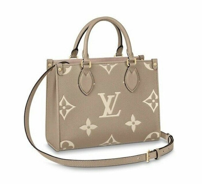 Louis Vuitton Onthego PM Women Bag - Beige-Cream Monogram Empreinte Leather