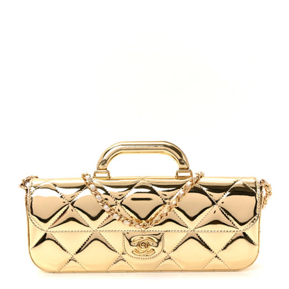 C-H-A-N-E-L Metallic Mirror Large Flap Top Handle Women Bag – Runway Luxury Premium Edition (Gold)