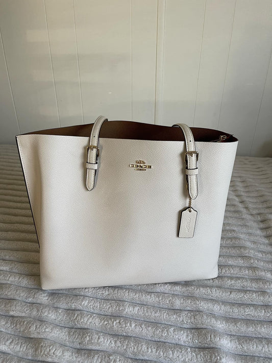 C-O-A-C-H Mollie Tote Women Bag – Premium Class Big Size Edition (Silver Chalk White)