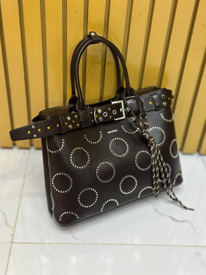Masha Brand Original Leather Bag – Made in France (Brown)