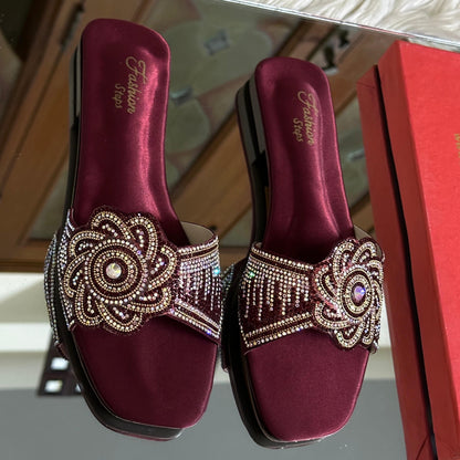 Fashionsteps Women Flats Slippers – Stylish & Comfortable (Maroon)