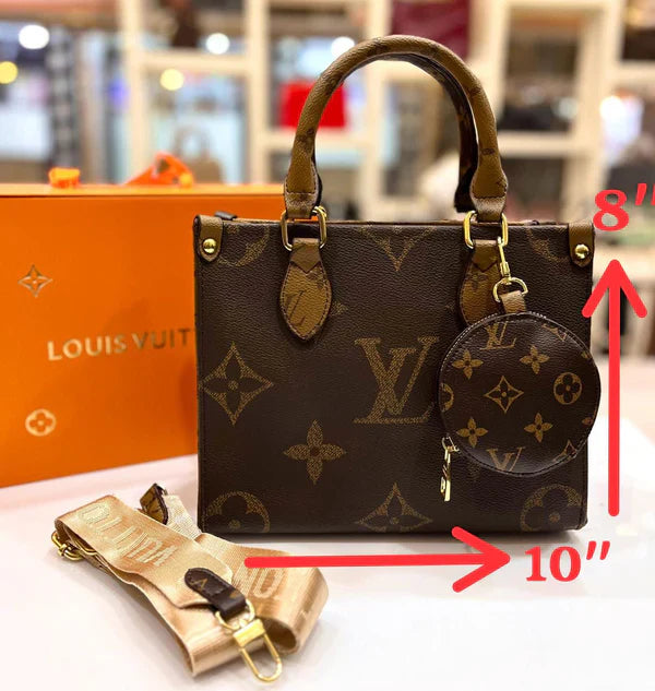 LOUIS VUITTON OnTheGo PM Monogram Canvas Women's Handbag (2pc)