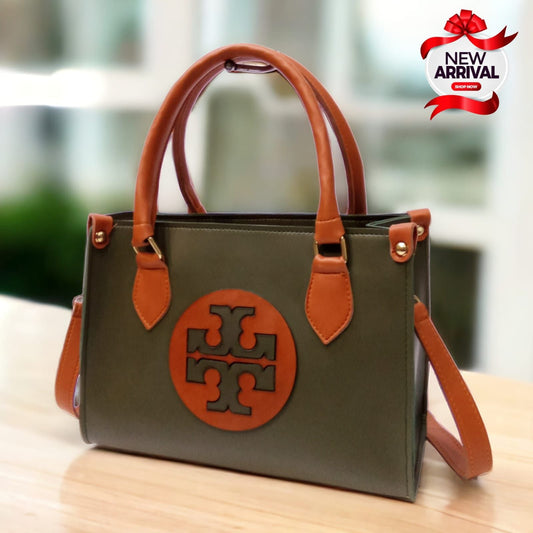 Brand Sale: New Tory Shoulder Bag for Women with Long Strap (Green / Brown)