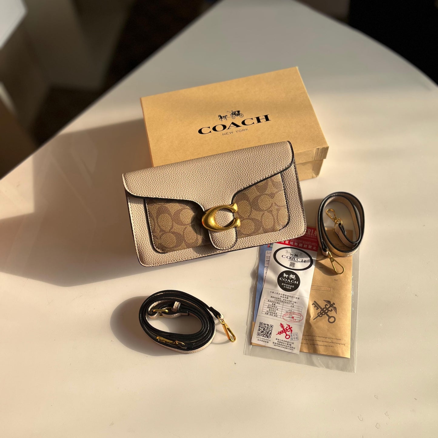 C-O-A-C-H TABBY MASTER SERIES LEATHER – Women Bag (Beige Cream)