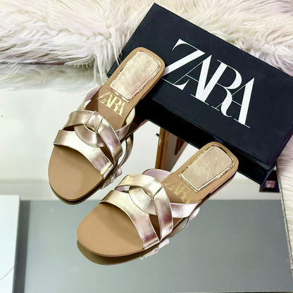 ZARA BASIC Slippers – Restocked Collection (Golden)