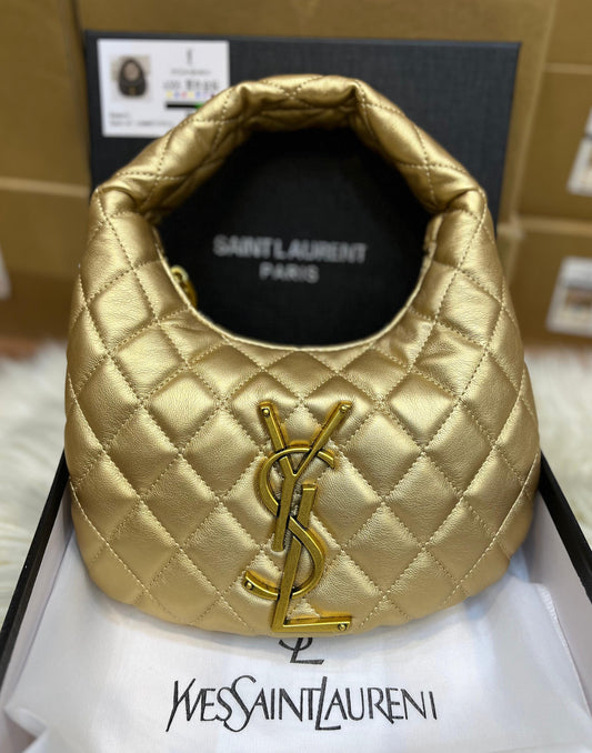 SAINT LAURENT YSL ICARINO QUILTED NAPPA – Women Bag (Golden)