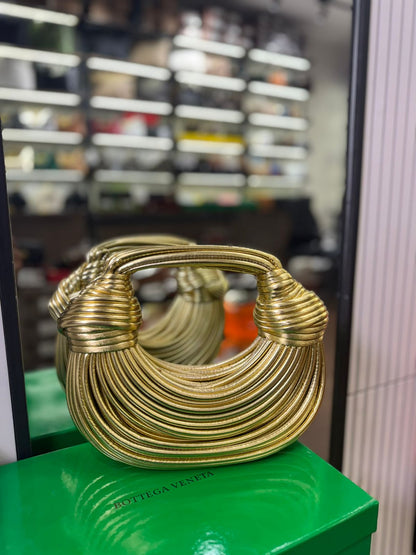 BOTTEGA VENETA Double Knot Women Bag – Premium Handbag with Signature Knotted Design (Golden)