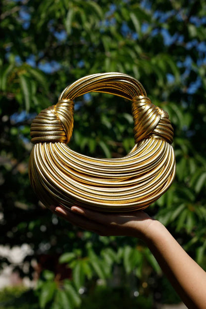 BOTTEGA VENETA Double Knot Women Bag – Premium Handbag with Signature Knotted Design (Golden)