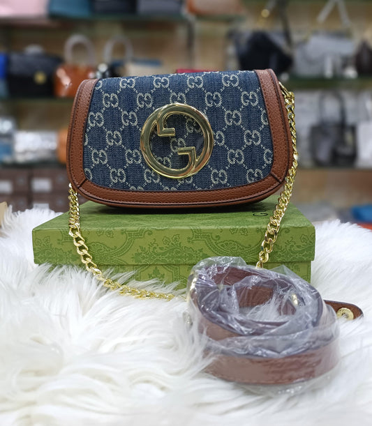 GUCCI Blondie Small Shoulder Bag – Women Bag (Grey)