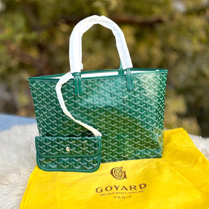 GOYARD Tote 2-Pcs Set – Luxury Women Bag with Pouch (Green)