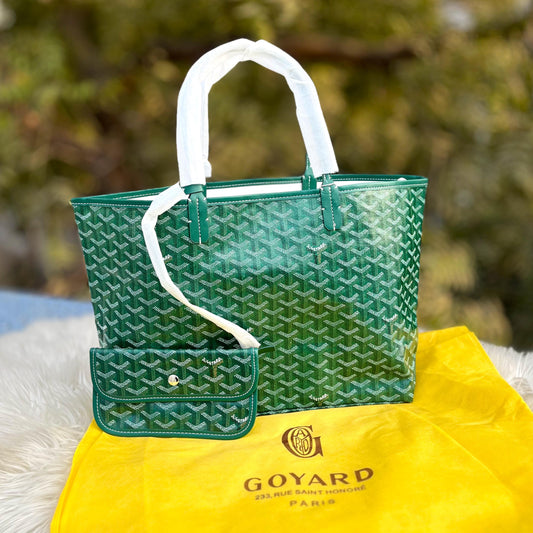GOYARD Tote 2-Pcs Set – Luxury Women Bag with Pouch (Green)