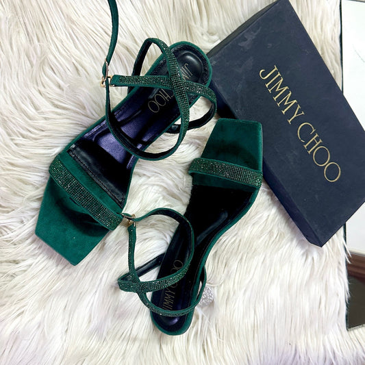 Jimmy Choo Transparent Heel – Elegant & Modern (Green)