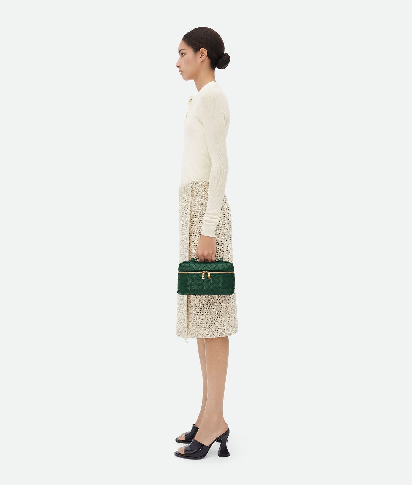 BOTTEGA VENETA Bang Bang Intrecciato Leather Vanity Case – Women Bag (Green)
