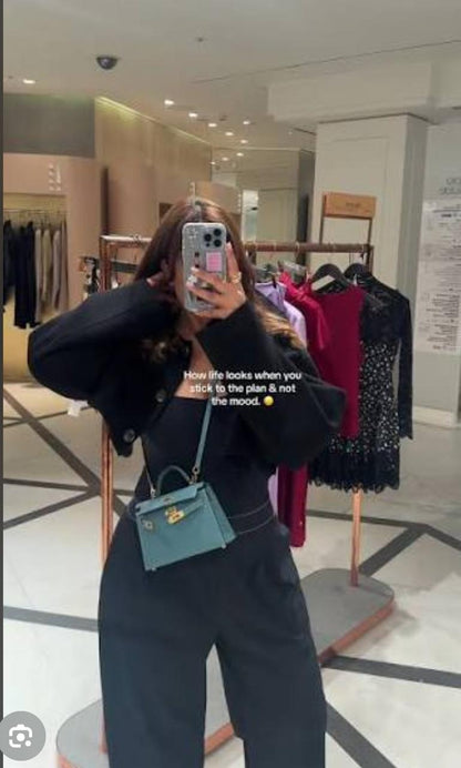 HERMÈS Kelly 20 Mini Women Bag – Elegant PU Leather | Premium Quality with Box & Dust Bag (Green)