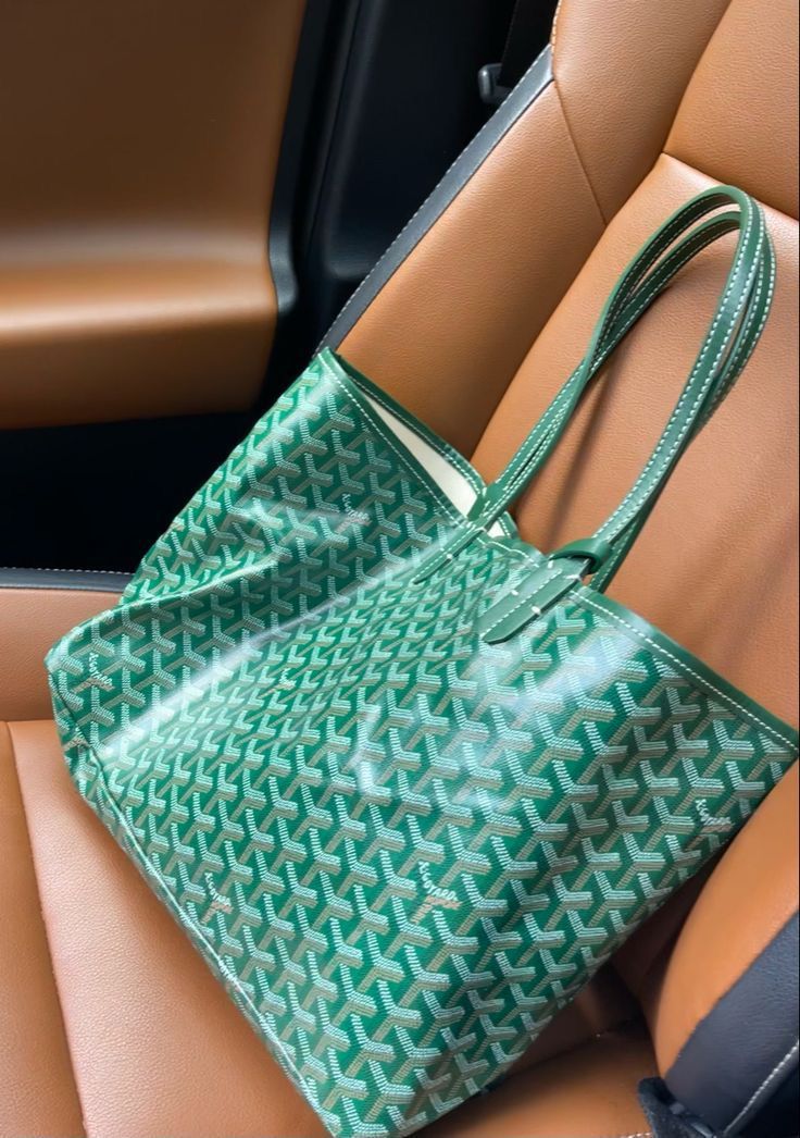 GOYARD Tote 2-Pcs Set – Luxury Women Bag with Pouch (Green)