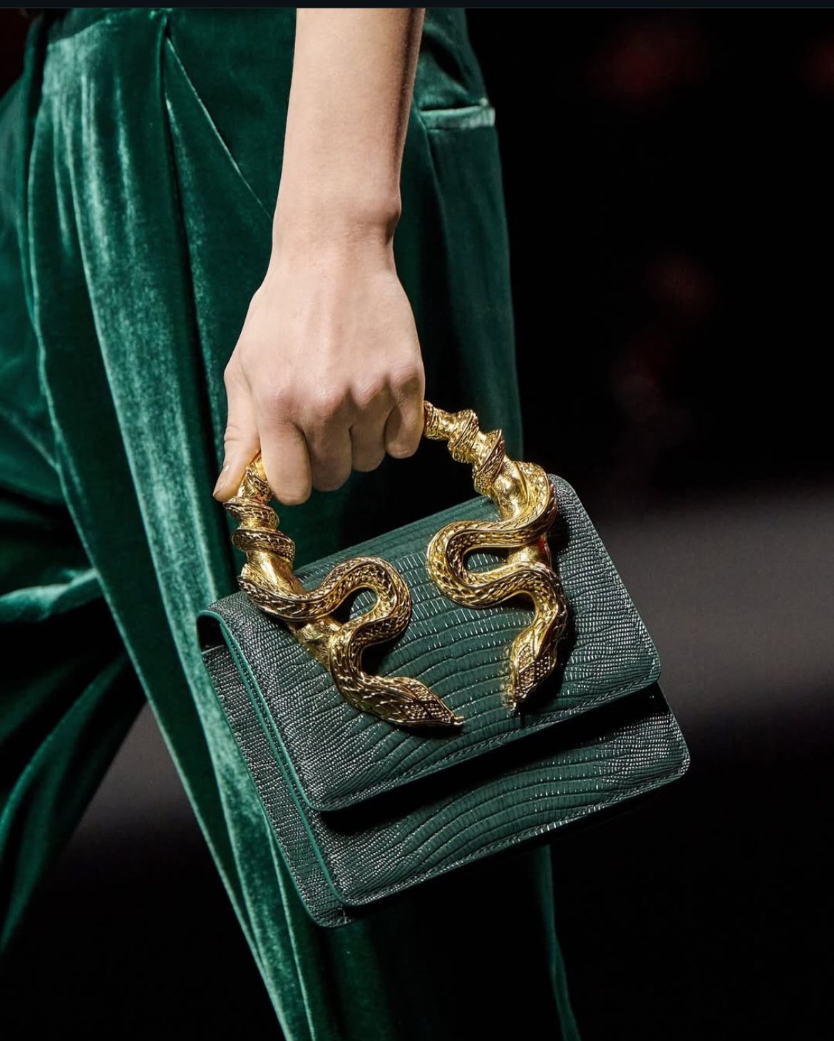 ROBERTO CAVALLI Women Bag – Borsa Bordeaux Con Serpenti | Premium Medium Shoulder & Hand Carry (Green)