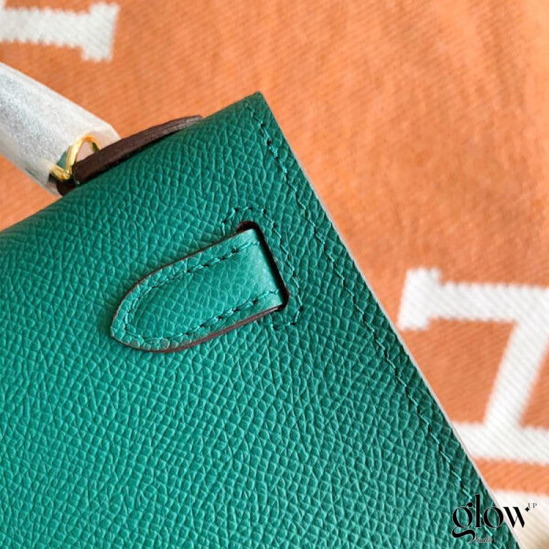 HERMÈS KELLY SELLIER 25CM – Women Bag | Luxury Leather Top Handle & Shoulder Bag (Sea Green)