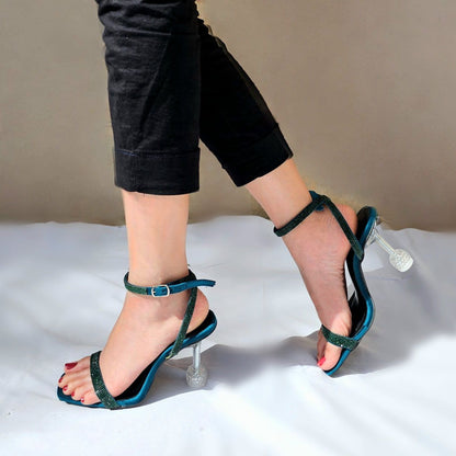 Jimmy Choo Transparent Heel – Elegant & Modern (Green)