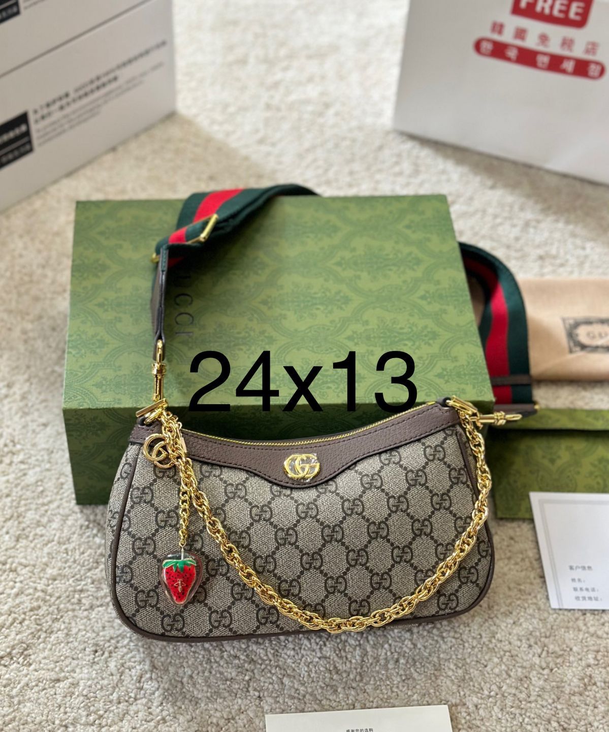 GUCCI Ophidia Small Shoulder Bag – Premium Quality (Grey)