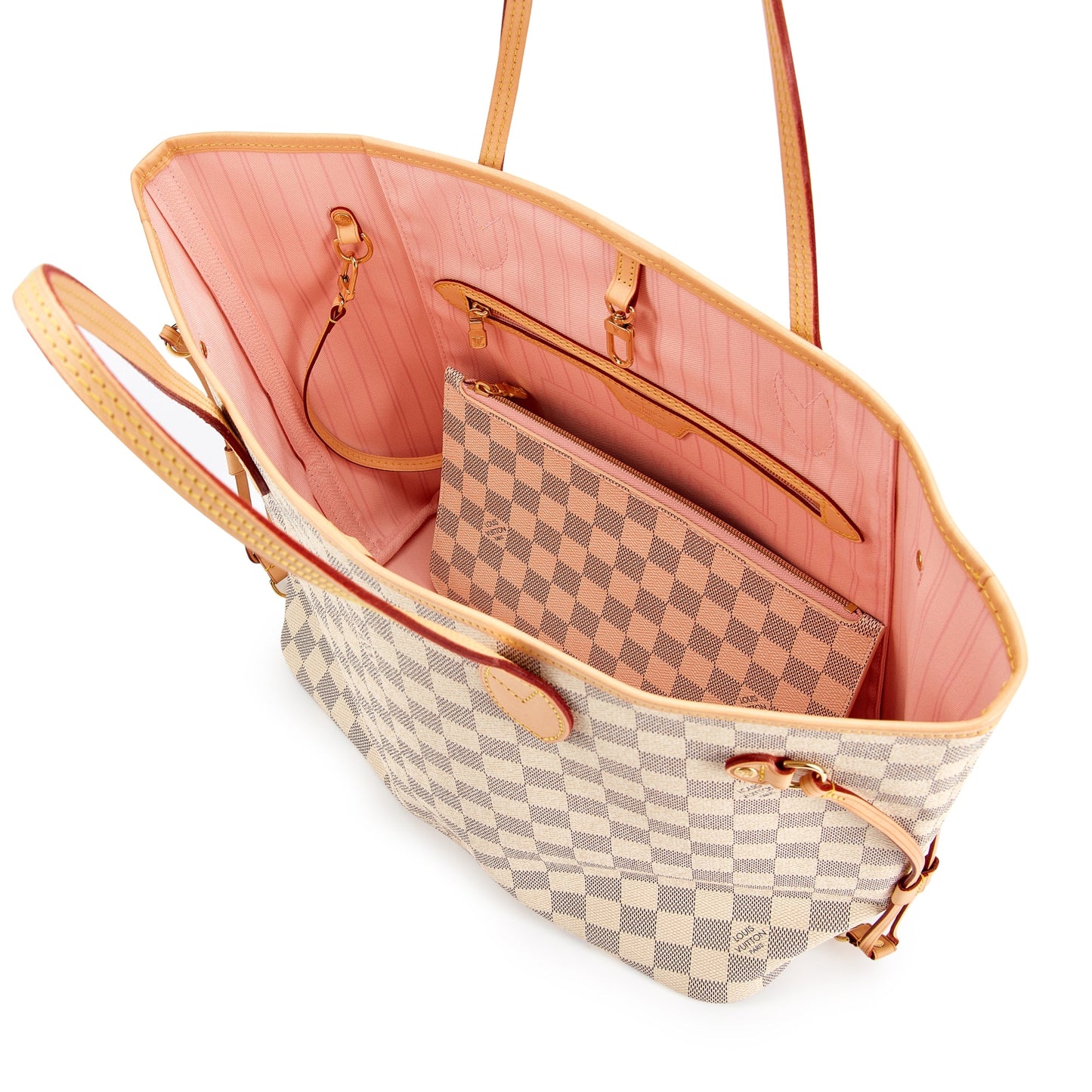 LOUIS VUITTON Neverfull GM - Women's Handbag (White/Grey Checkbox)