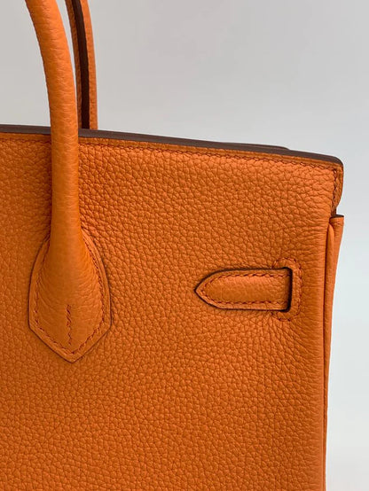 Hermes Birkin 25 Leather Gold Hardware Handbag Bag for Women (Orange Matt)