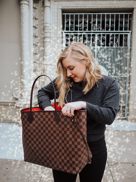 LOUIS VUITTON Neverfull GM - Women's Handbag (Brown Checkbox)