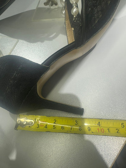 J-I-M-M-Y C-H-O-O AURELIE 85 PEARL-EMBELLISHED HEEL PUMPS – WOMEN SHOES (Black Design A)