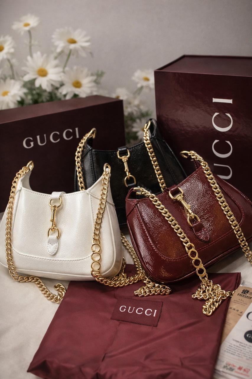 G-U-C-C-I Jackie Notte Mini Women Bag | With Double Brand Box & Dust Bag (Black)