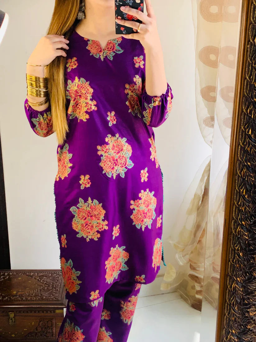 Gulab 2Pcs Stitched Suit (Purple)