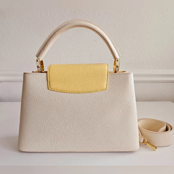 LOUIS VUITTON Capucines-Inspired – Luxurious Leather Handbag (Beige/Yellow)