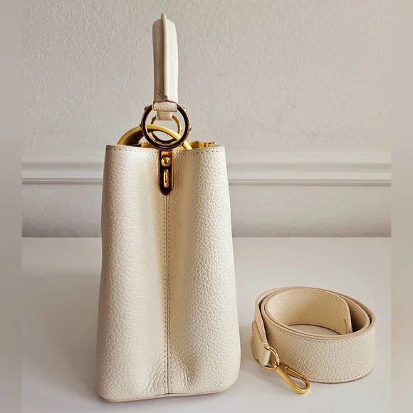 LOUIS VUITTON Capucines-Inspired – Luxurious Leather Handbag (Beige/Yellow)