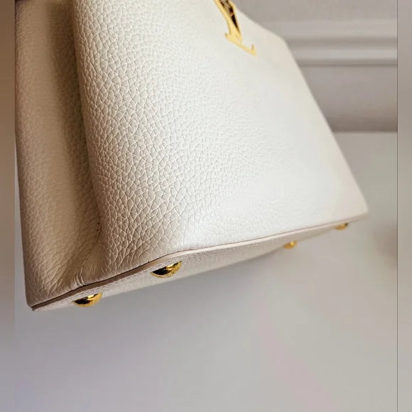 LOUIS VUITTON Capucines-Inspired – Luxurious Leather Handbag (Beige/Yellow)