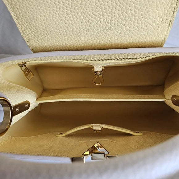 LOUIS VUITTON Capucines-Inspired – Luxurious Leather Handbag (Beige/Yellow)
