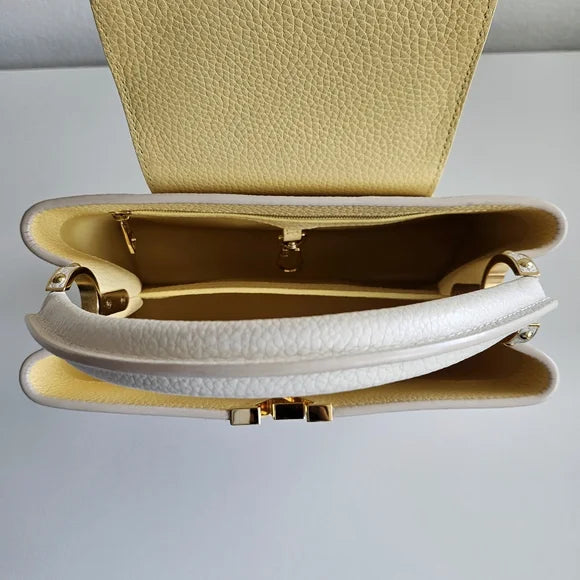 LOUIS VUITTON Capucines-Inspired – Luxurious Leather Handbag (Beige/Yellow)