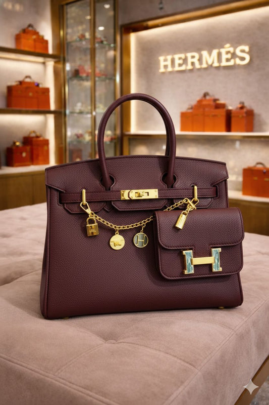 H-E-R-M-E-S Luxury Women Bag – Master Series (Maroon)