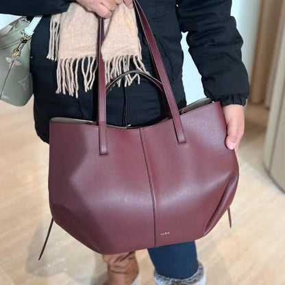 POLÈNE CYME EDITION TEXTURED TAUPE – Women Bag (Maroon)