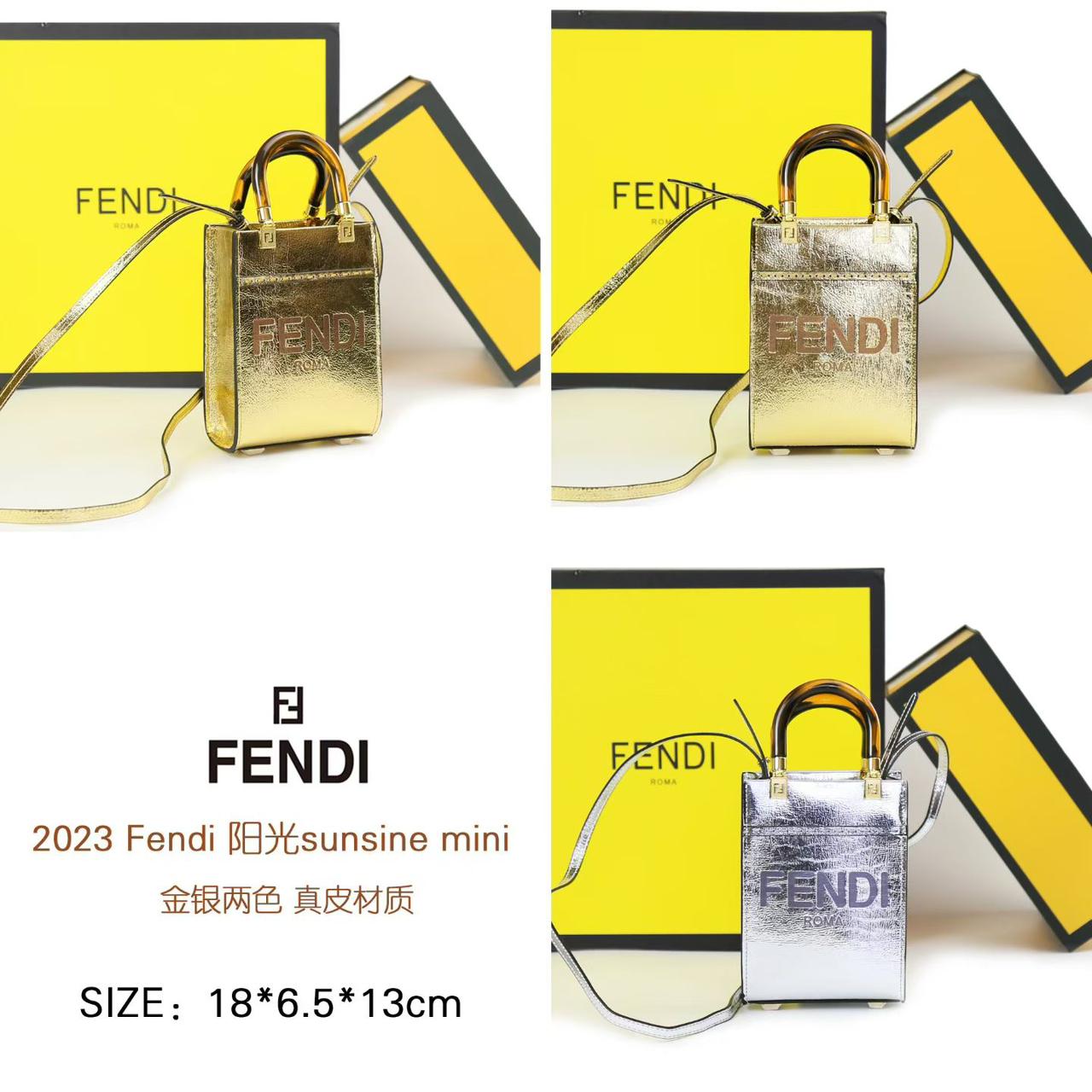 FENDI – Luxury Leather Women Bag (Silver)