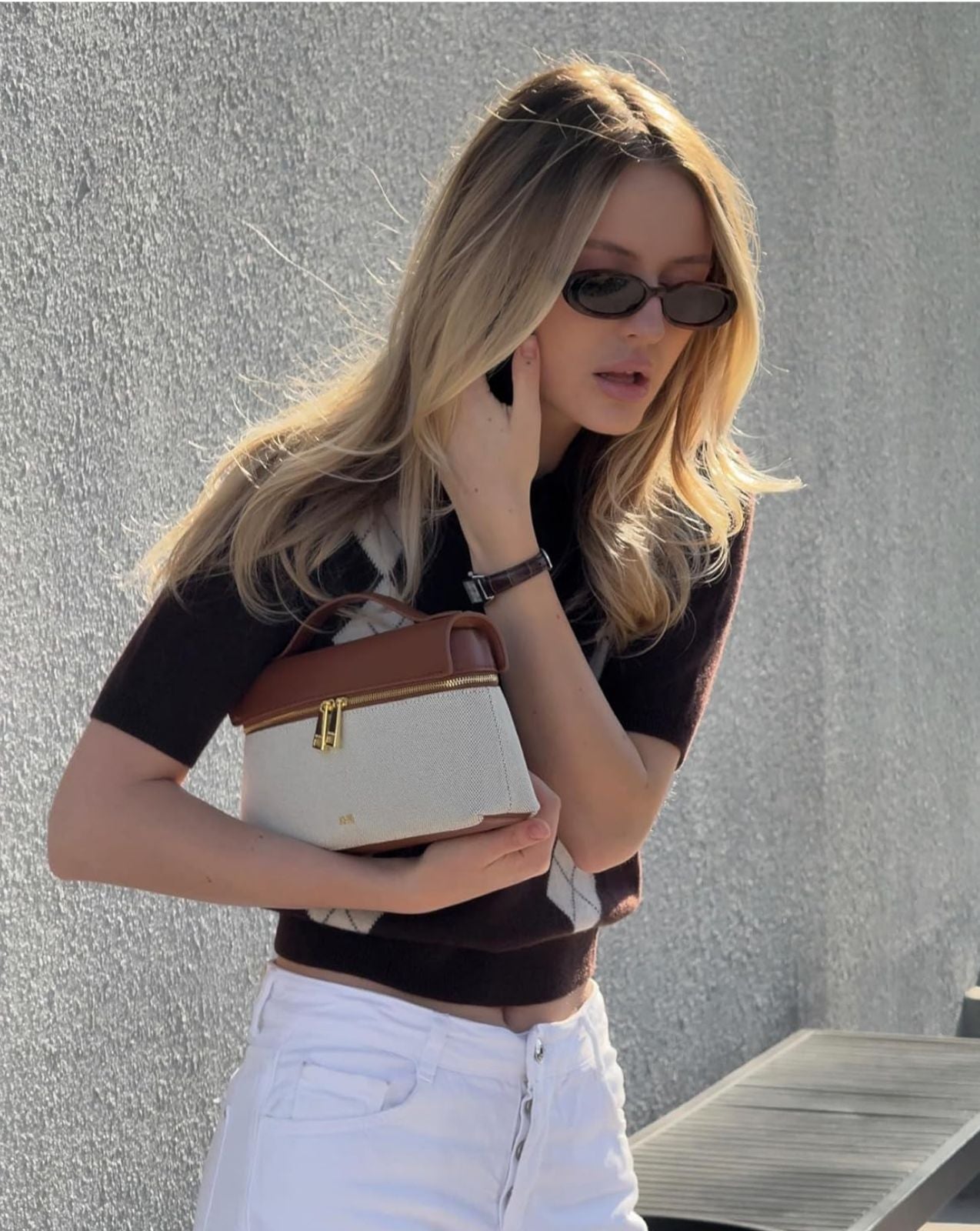 JW PEI WOMEN’S THEA TOP HANDLE BAG – Women Bag (Off White Brown)