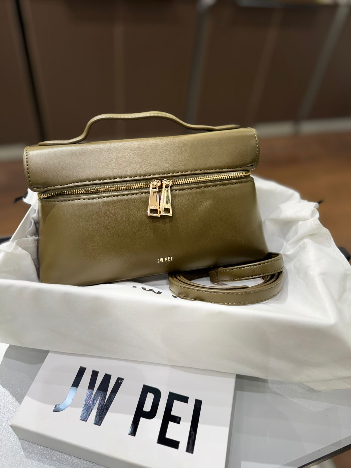 JW PEI WOMEN’S THEA TOP HANDLE BAG – Women Bag (Olive Green)