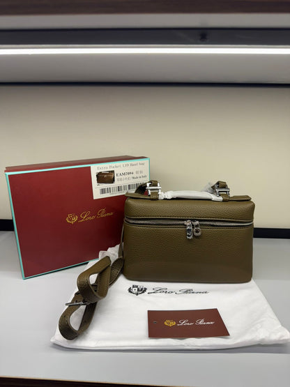 LORO PIANA Extra Pocket L19 Handbag (Olive Green)