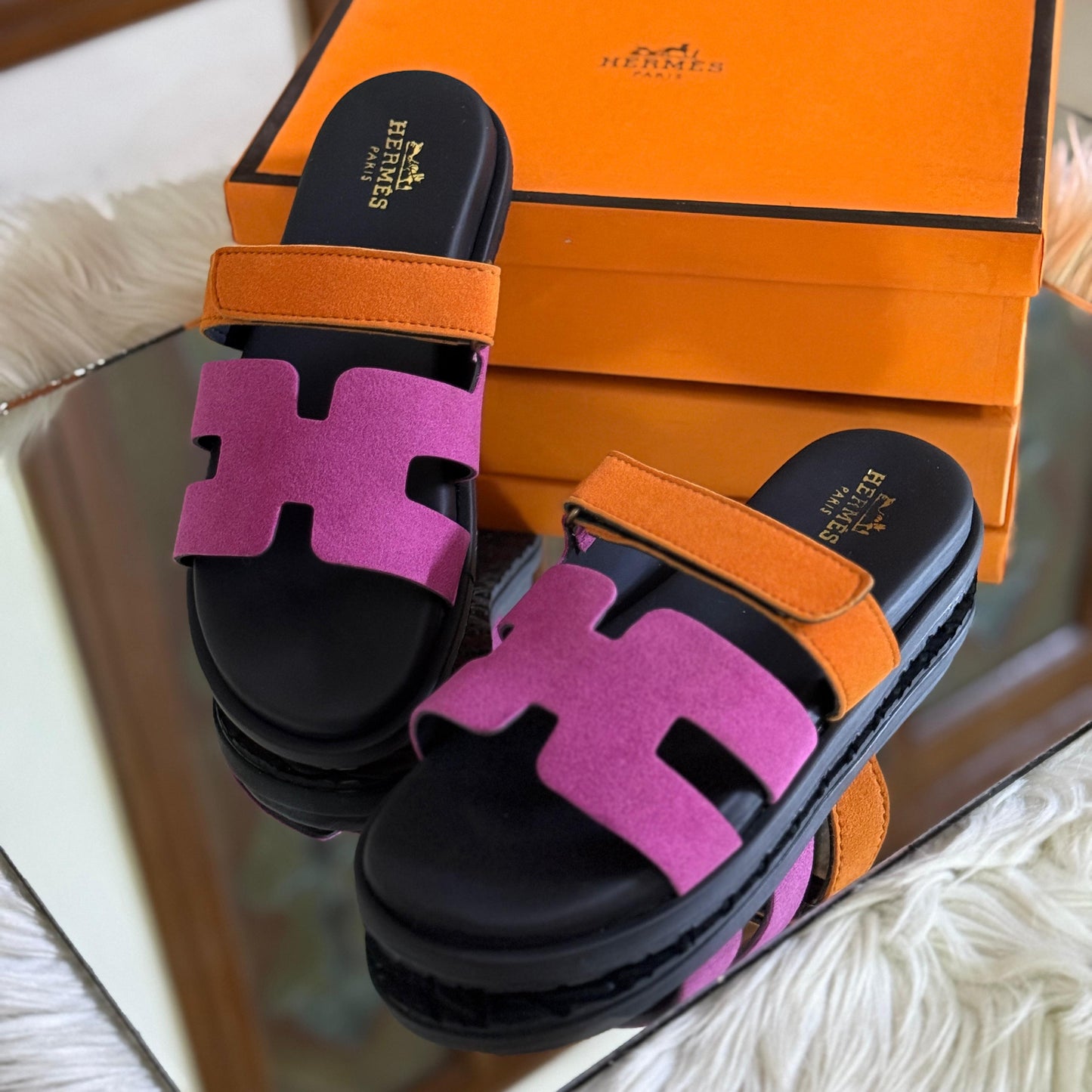 H-E-R-M-E-S Ladies Softy Flat Slippers – Premium Women Flat Slippers (Pink)