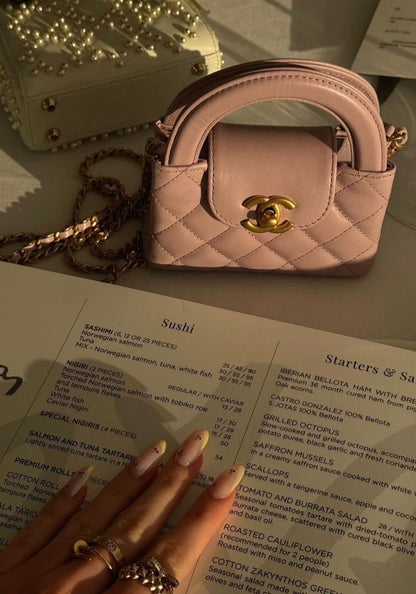 C-H-A-N-E-L KELLY MINI BAG SHINY AGED – Women Bag (Pink)