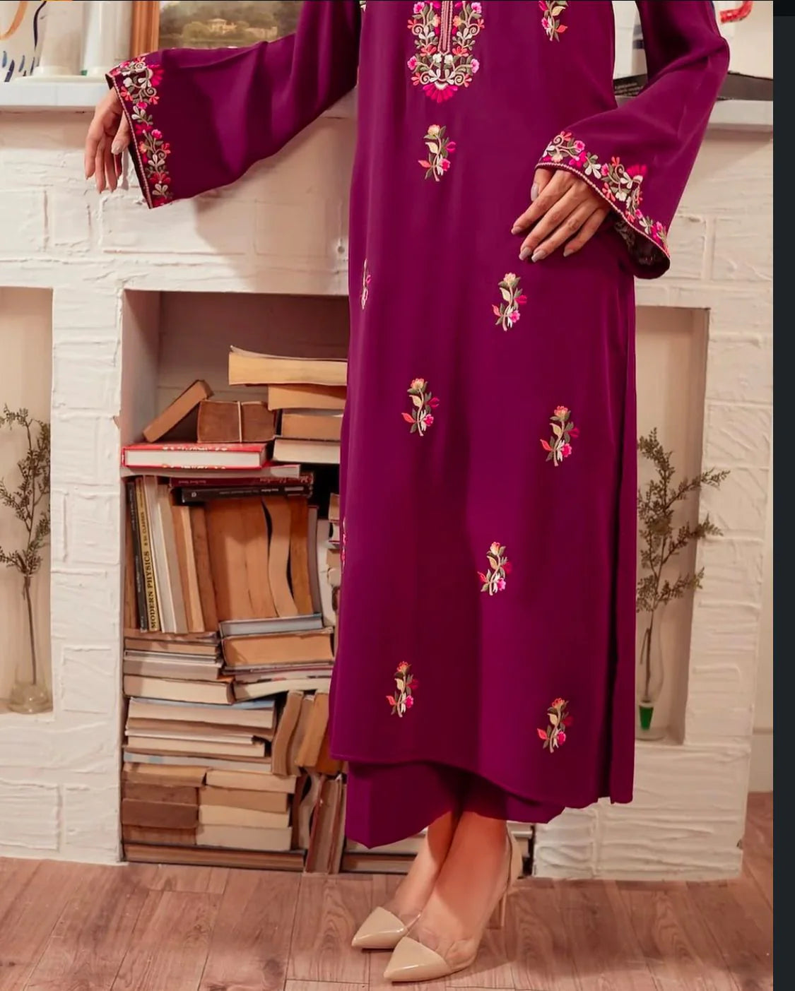Vintage 2Pc Stitched (Pink)