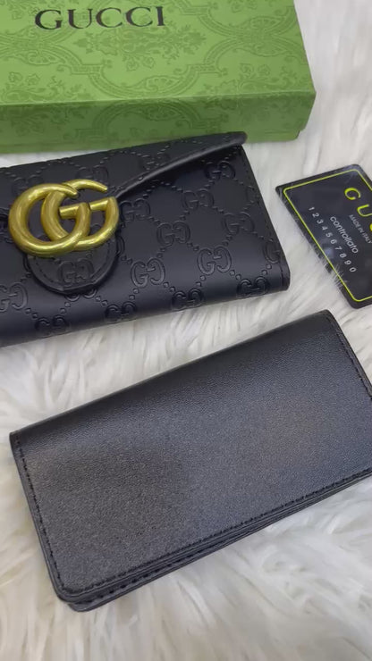 GUCCI Folder Wallet with Card Holder (Black)