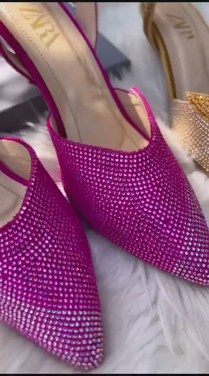 Zara Stone Heels – Premium Quality Women's Heels (Black)